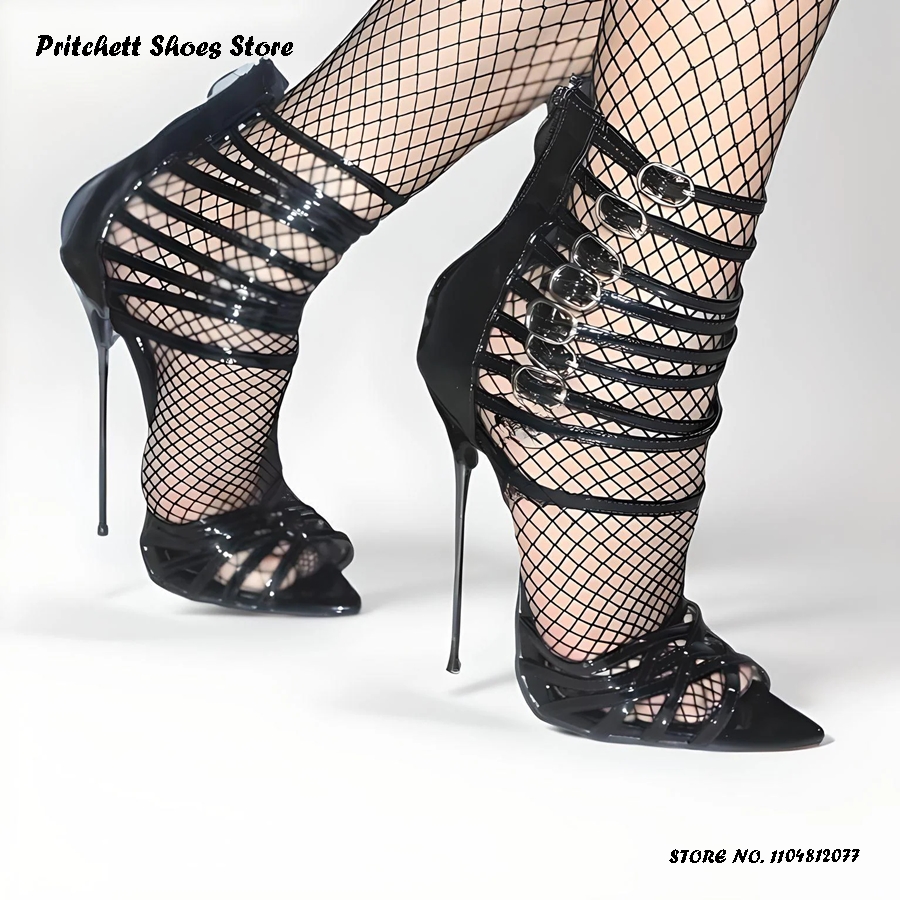 Women's Patent Leather Strappy - Sandal Strappy Heeled ulasan dan harga
