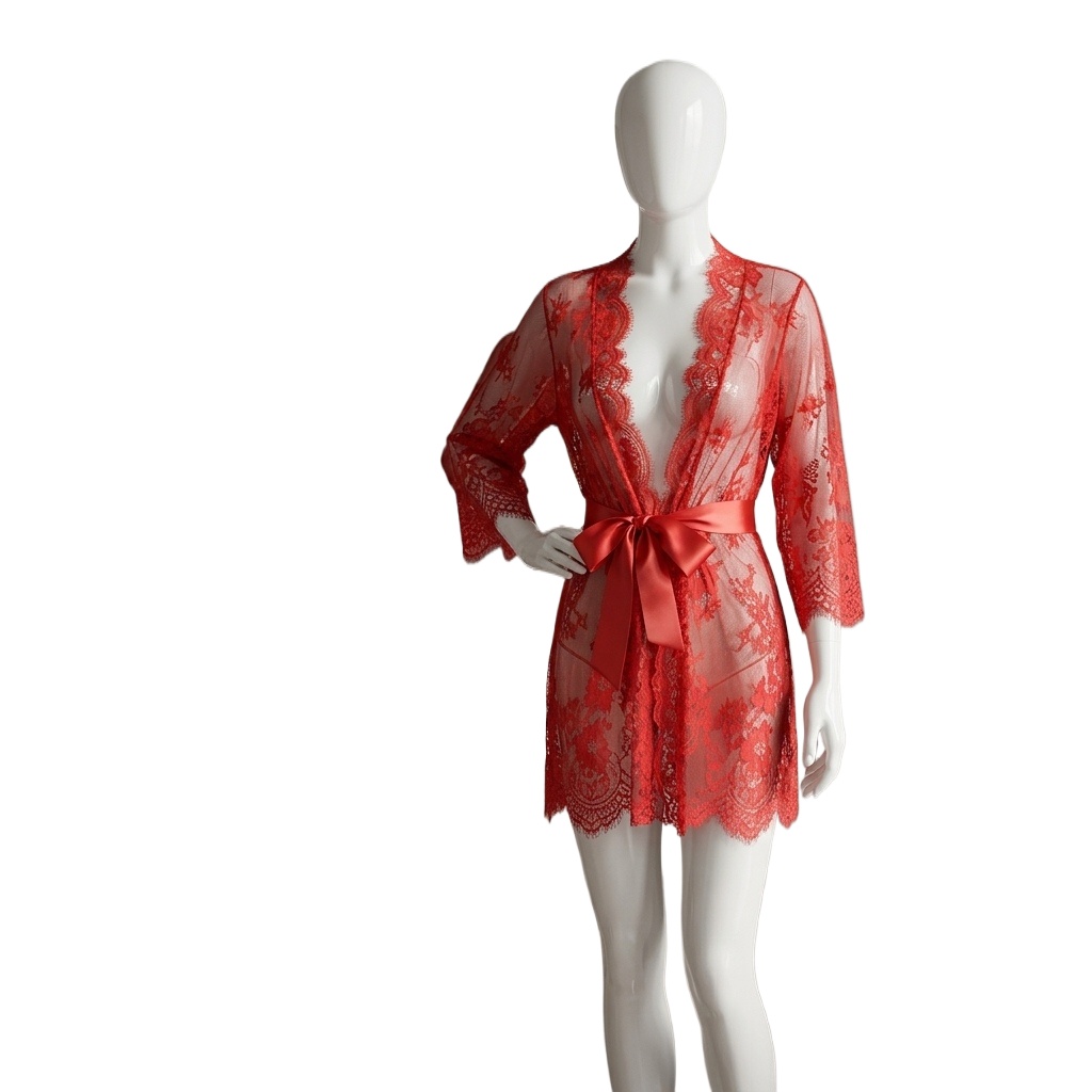 Women's Sheer Floral Lace Ling - Kimono Sheer Floral ulasan dan harga